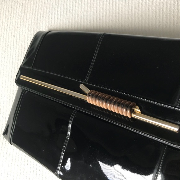 Vintage Lou Taylor clutch, mirror & gold hardware - Picture 2 of 8